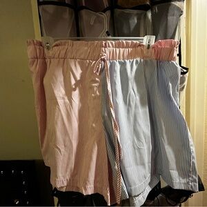 Striped Pink and Blue Women's Shorts set